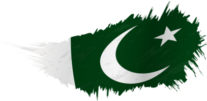 Flag of Pakistan in grunge style with waving effect. png