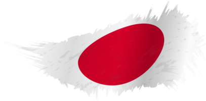 Flag of Japan in grunge style with waving effect. png