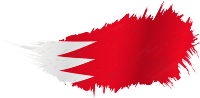 Flag of Bahrain in grunge style with waving effect. png