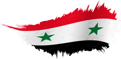 Flag of Syria in grunge style with waving effect. png