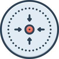 Vector black line icon for point