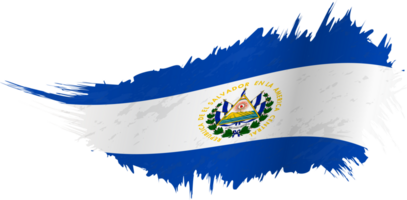 Flag of El Salvador in grunge style with waving effect. png