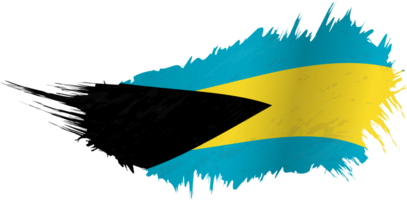 Flag of The Bahamas in grunge style with waving effect. png