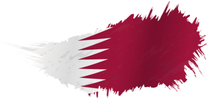 drapeau du qatar dans un style grunge avec effet ondulant. png