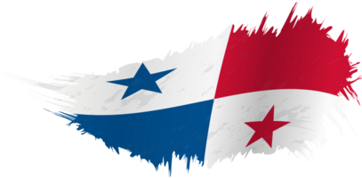 Flag of Panama in grunge style with waving effect. png