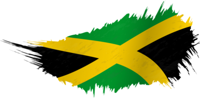 Flag of Jamaica in grunge style with waving effect. png