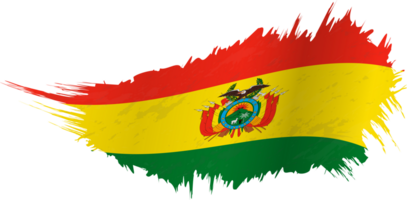 Flag of Bolivia in grunge style with waving effect. png