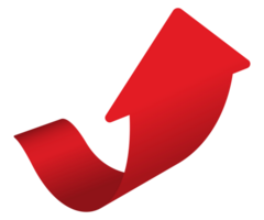 Red arrow. 3D arrow icon. PNG. png