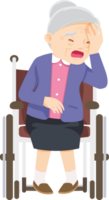 anziano donna su sedia a rotelle png