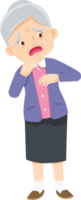 Grandma character with emotion png