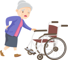 idosos mulher em cadeira de rodas png