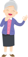 Grandma character with emotion png