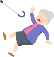 Grandmother and walking stick character png