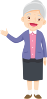 Grandma character with emotion png