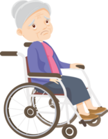 idosos mulher em cadeira de rodas png