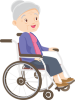 äldre kvinna på rullstol png