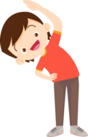 cute boy exercise actions to move the body healthy png