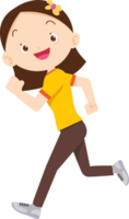 cute girl exercise actions to move the body healthy png