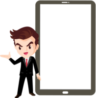 business man present with technology png