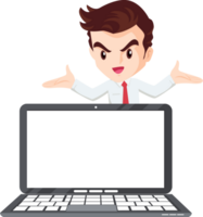 business man present with technology png