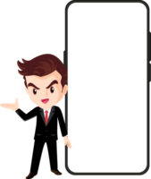 business man present with technology png