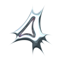 3d chrome number 4 png