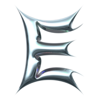 3d chrome letter e png