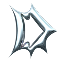 3d chrome letter d png