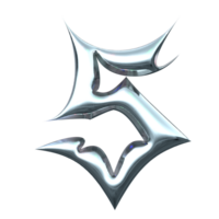 3d chrome number 5 png