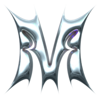 3d krom brev m png