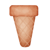 Cartoon watercolor ice cream cone png