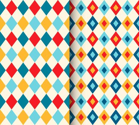 Circus harlequin patterns, rhombus lozenge pattern
