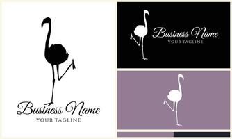 silhouette stork vector logo template