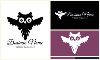 silhouette owl bird logo template vector