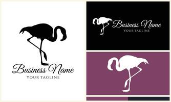 silhouette stork vector logo template