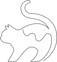 One continuous line drawing of simple cute cat kitten icon. Kitty mammals animal logo emblem concept. Trendy single line draw design graphic illustration png