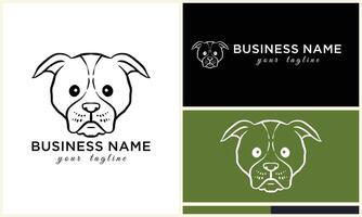 line head bulldog logo template vector