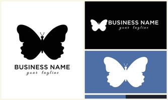 silhouette butterfly vector logo template