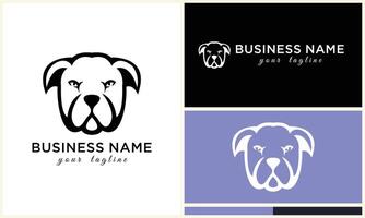 line head bulldog logo template vector