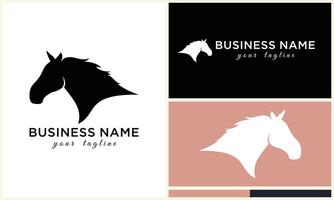 line horse head logo design vector