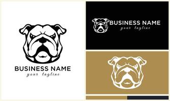 line head bulldog logo template vector