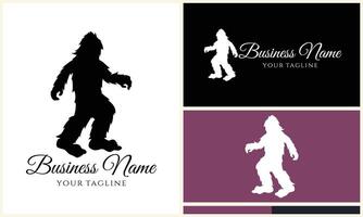 silhouette bigfoot vector logo template