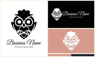 silhouette vector owl logo template