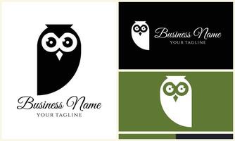 silhouette owl bird logo template vector