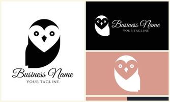 silhouette owl bird logo template vector