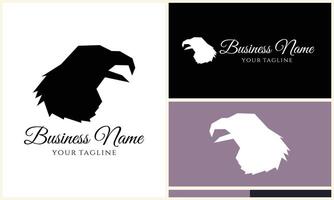 silhouette  eagle head logo template vector
