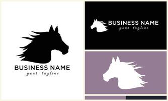 line horse head logo design vector