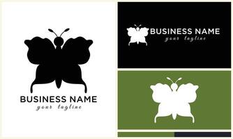 silhouette butterfly vector logo template