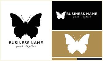 silhouette butterfly vector logo template