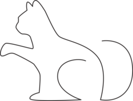 Single kontinuierlich Linie Zeichnung von süß Kätzchen Katze Symbol. Kitty Haustier Tier Logo Emblem Konzept. modern einer Linie zeichnen Design Grafik Illustration png